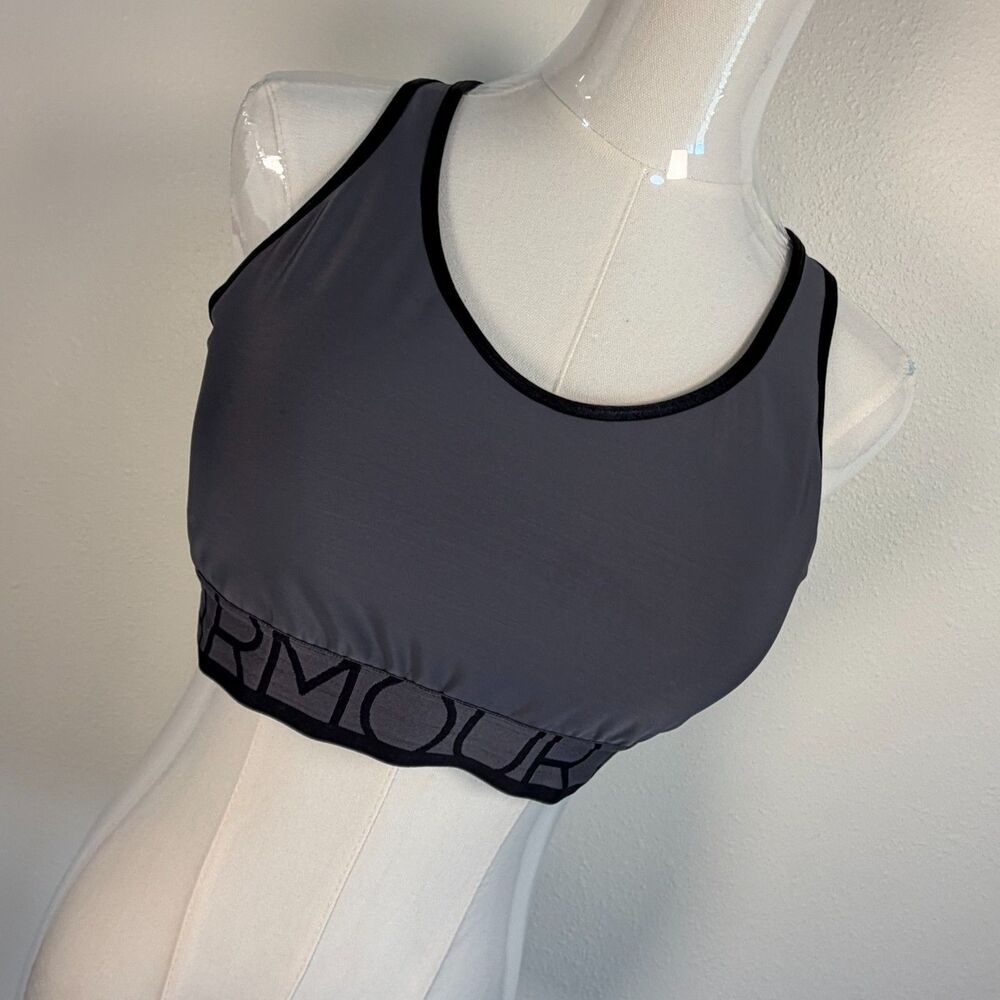 Under Armour Sports Bra Women’s Gray Racerback Mid Support Size S